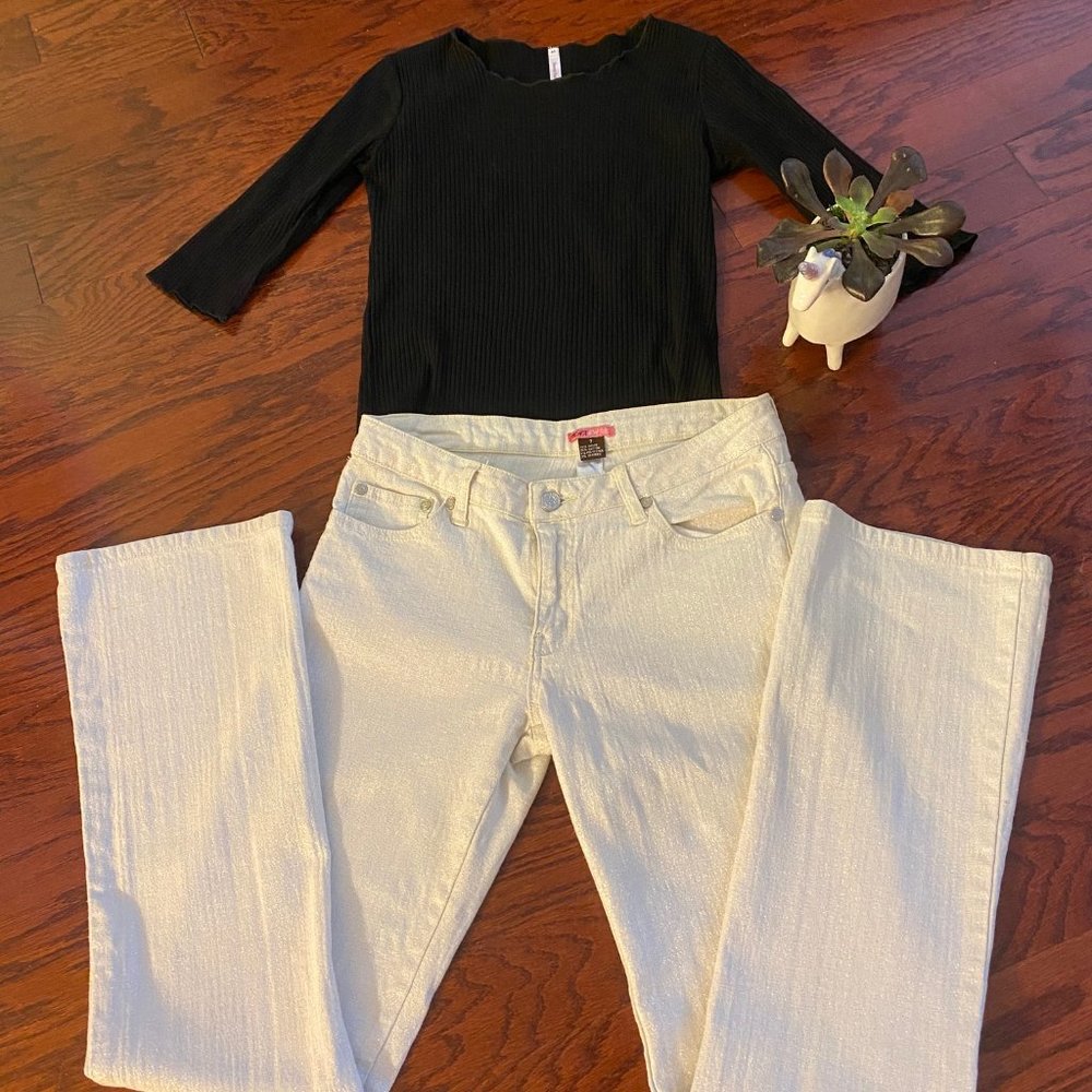 Max Rave Silver Shiny Pants pls a Black top BUNDLE